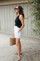 Bella Skirt in White Linen