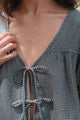 Birdie Top in Black Gingham