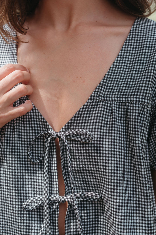 Birdie Top in Black Gingham - Whimsy & Row