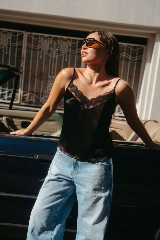 Charlotte Top in Silky Black - Whimsy & Row