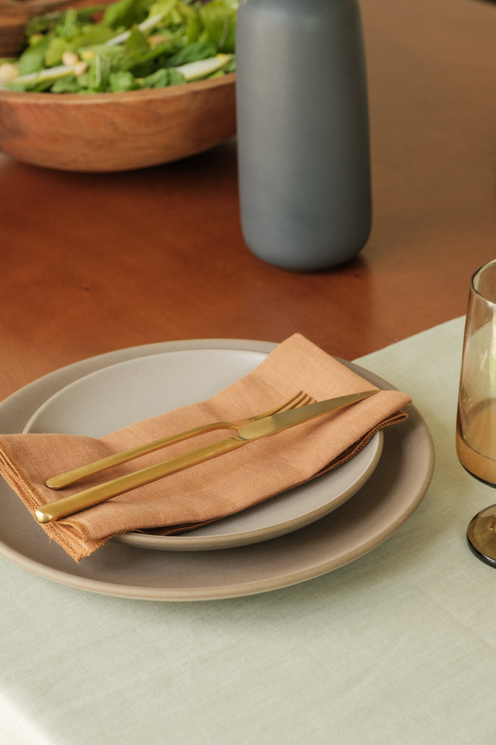Napkins set of 4 in Tan Linen - Whimsy & Row