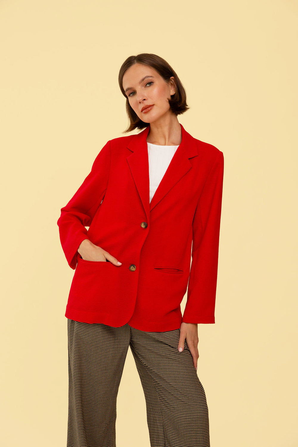 Parker Blazer in Red - Whimsy & Row