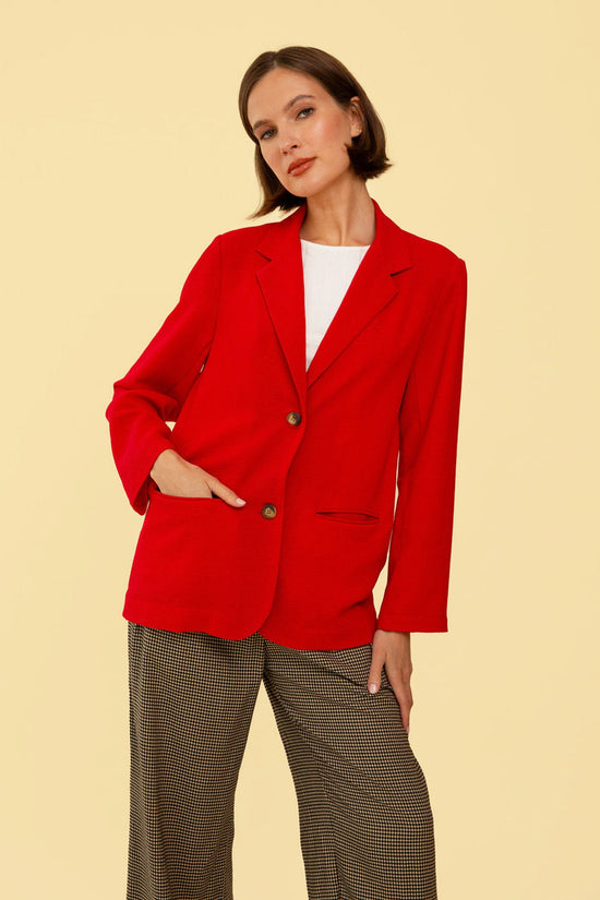 Parker Blazer in Red - Whimsy & Row