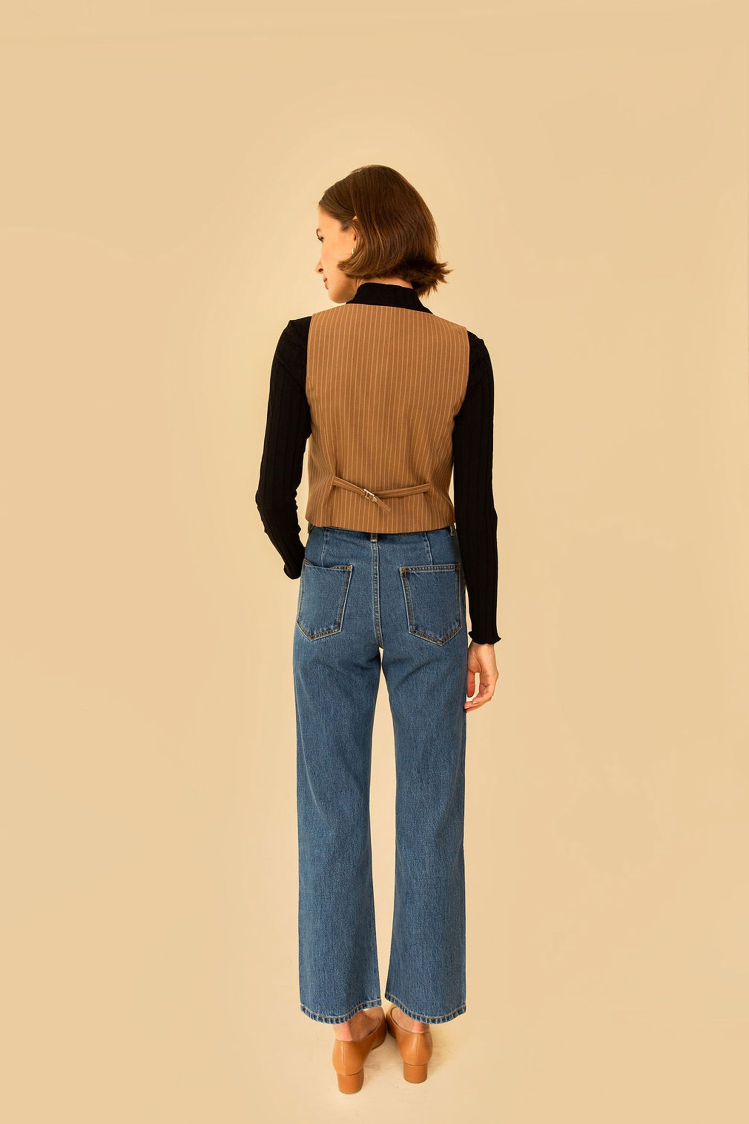 Farrah Pant in Dark Denim Straight Leg