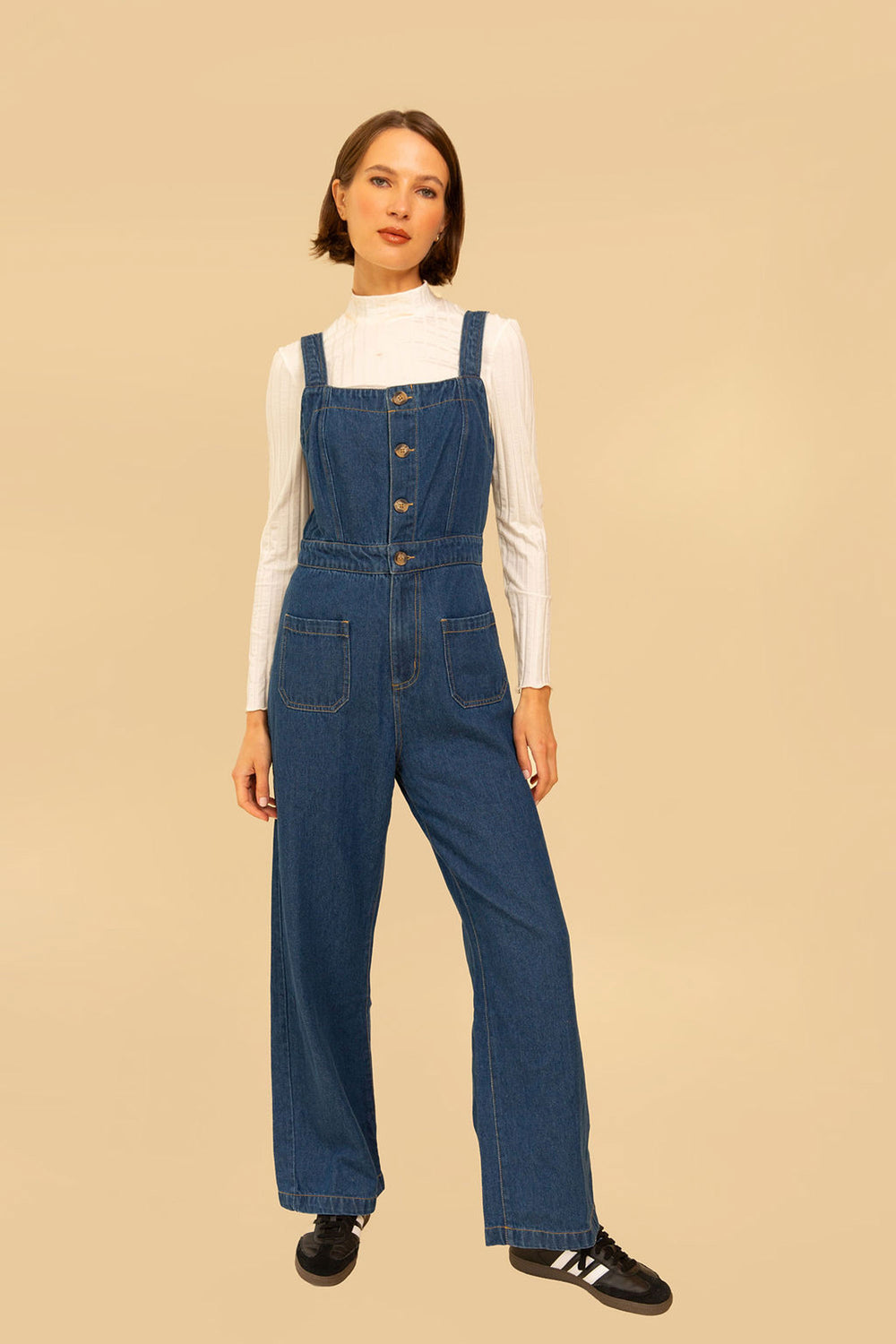 Grace Jumpsuit in Dark Denim - Whimsy & Row