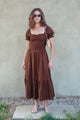 Harper Dress in Chocolate Linen