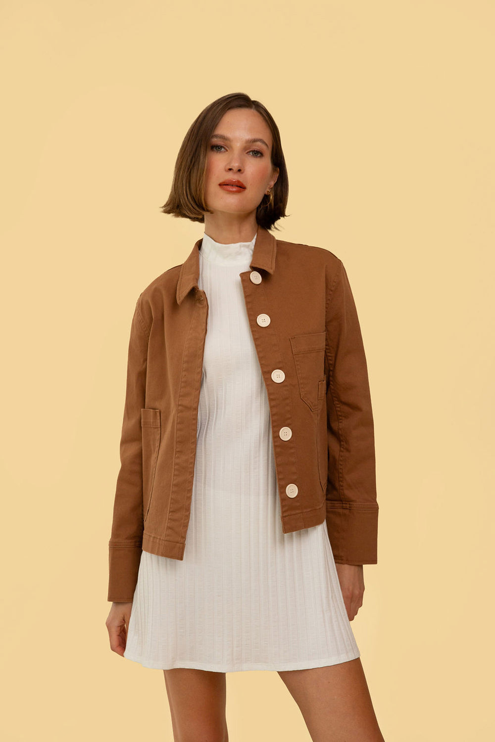 Hayden Jacket in Tan Twill - Whimsy & Row