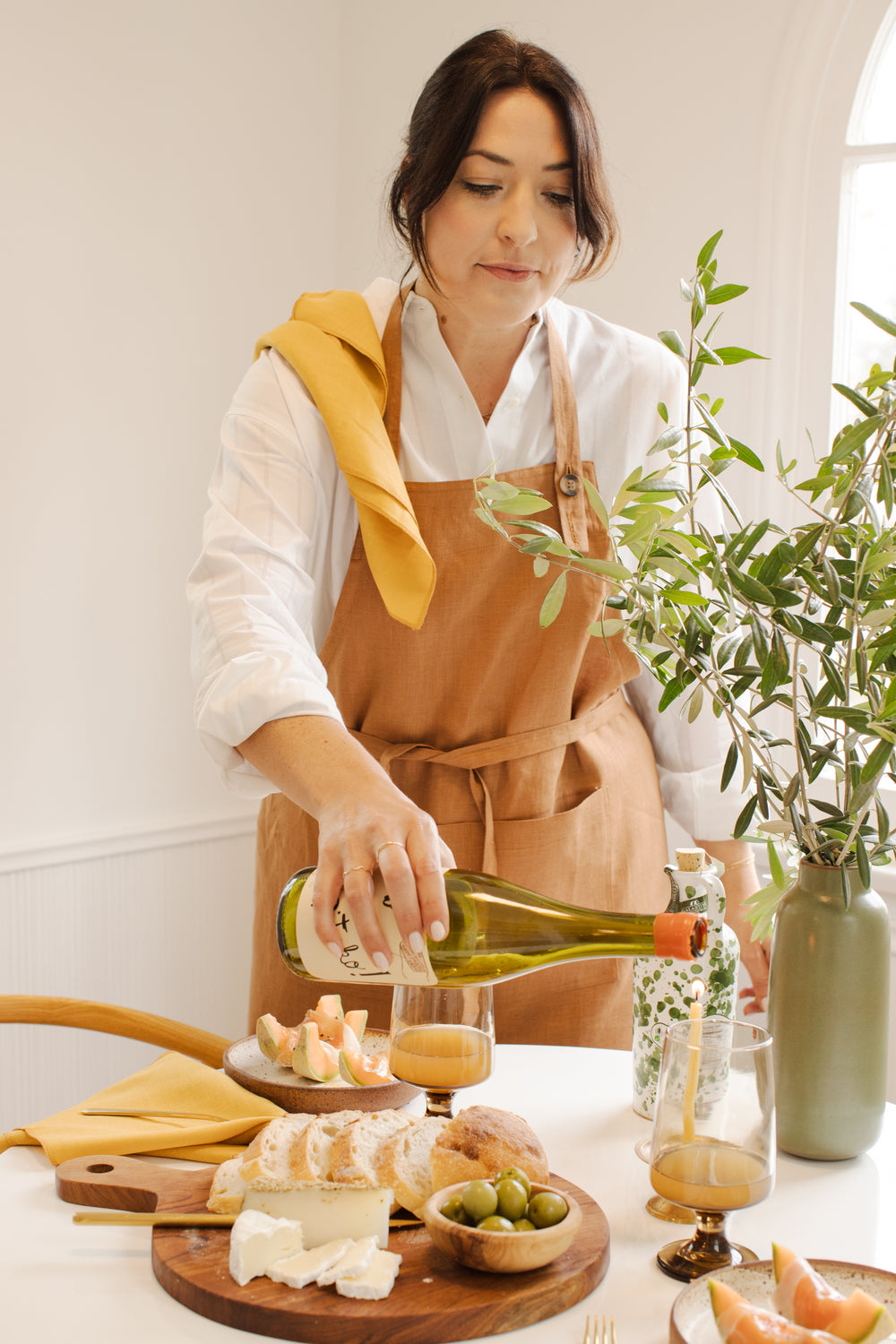 Linen Apron in Tan - Whimsy & Row