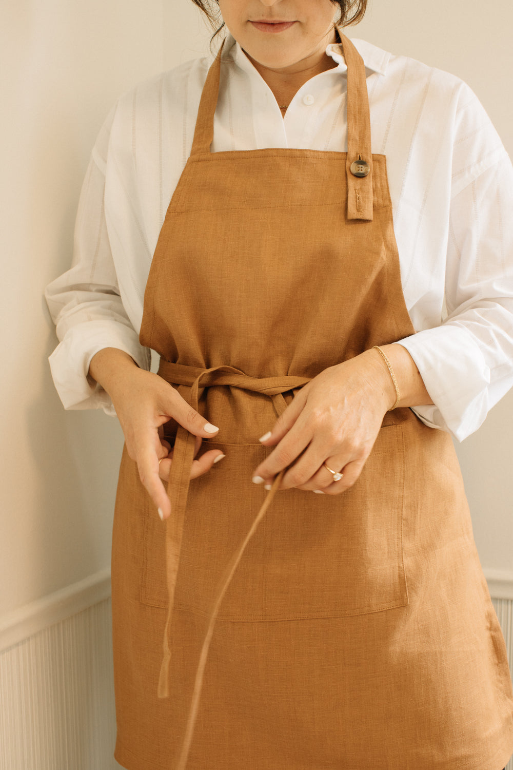 Linen Apron in Tan - Whimsy & Row