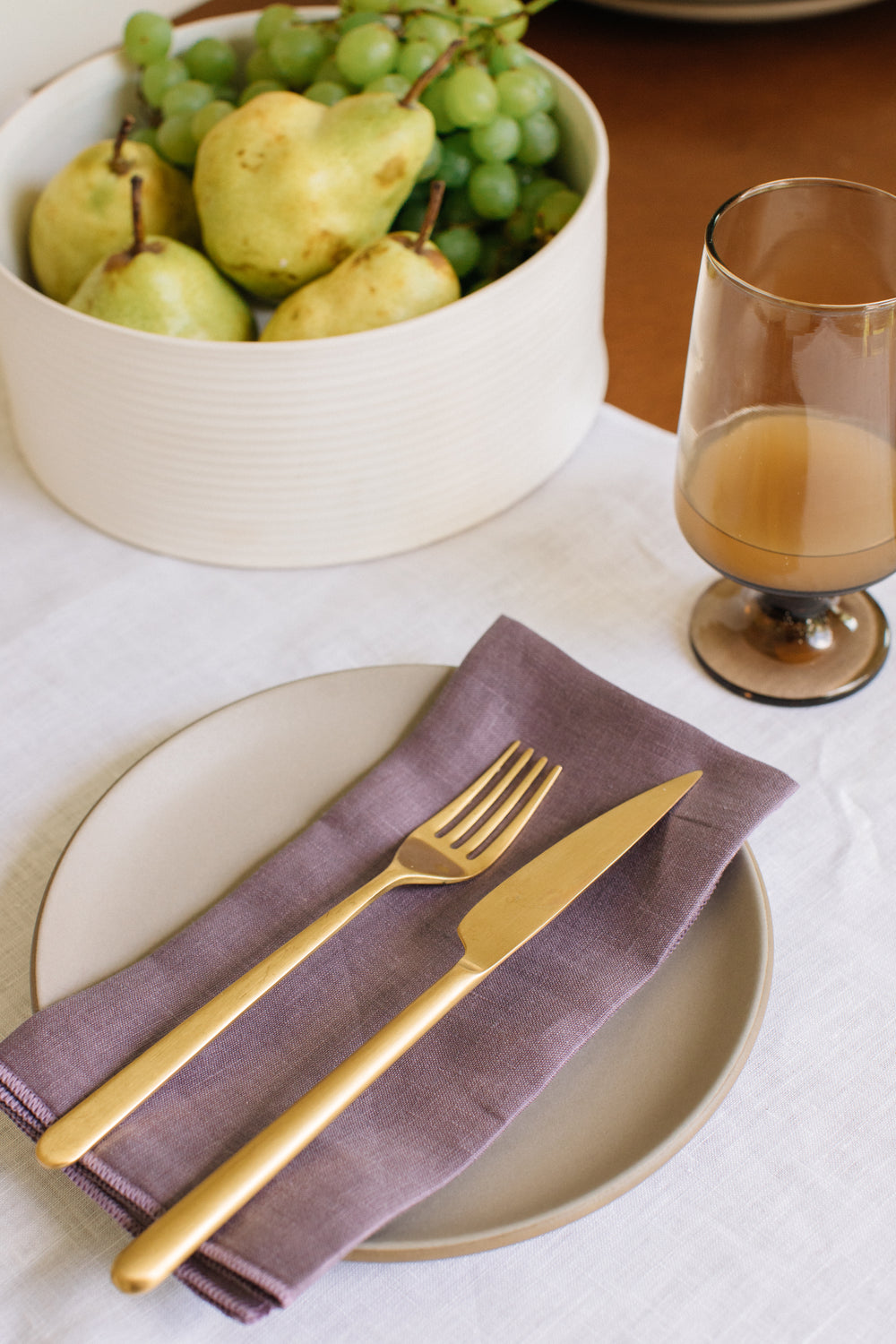 Napkins set of 4 in Eggplant Linen - Whimsy & Row