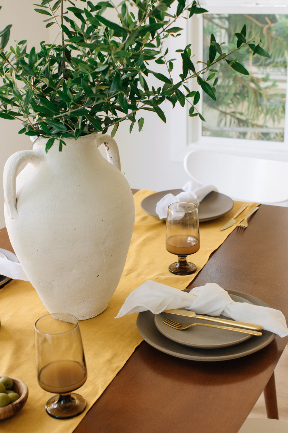 Linen Table Runner in Topaz - Whimsy & Row