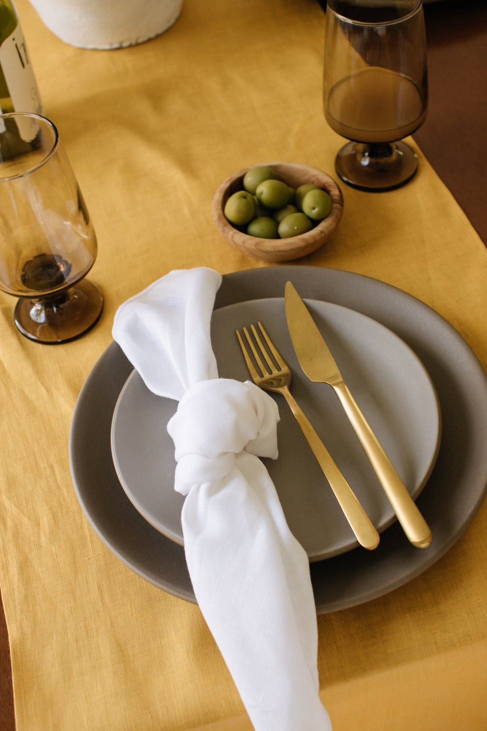 Linen Table Runner in Topaz - Whimsy & Row