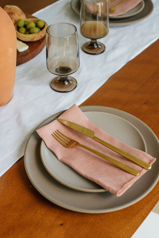 Napkins set of 4 in Blush Linen - Whimsy & Row