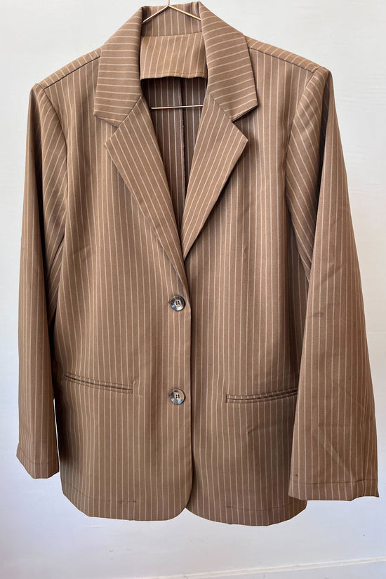 Sample Sale Parker Blazer in Tan Stripe - Whimsy & Row