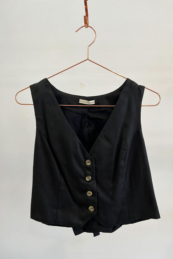 Sample Sale Bowie Vest in Black Tencel - Whimsy & Row