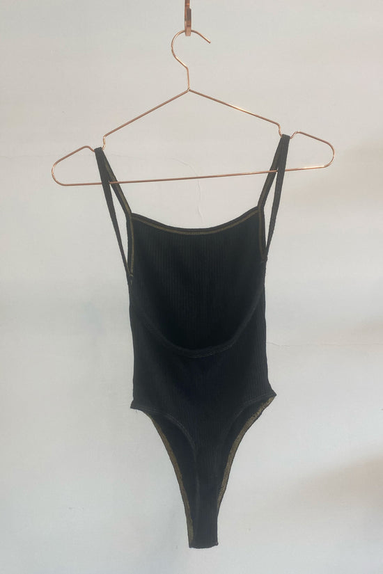 Sample Sale Maria Bodysuit in Black Rib - Whimsy & Row