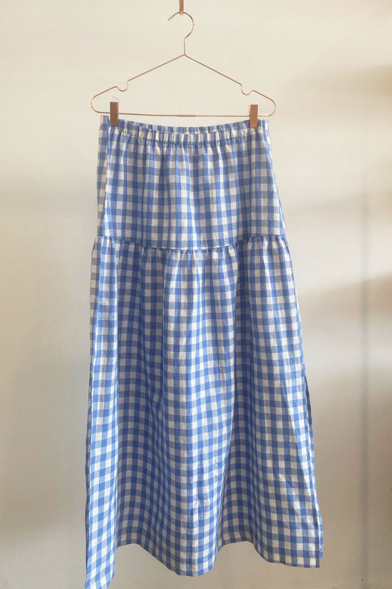 Sample Sale Millie Skirt/Dress in Blue Gingham Linen - Whimsy & Row