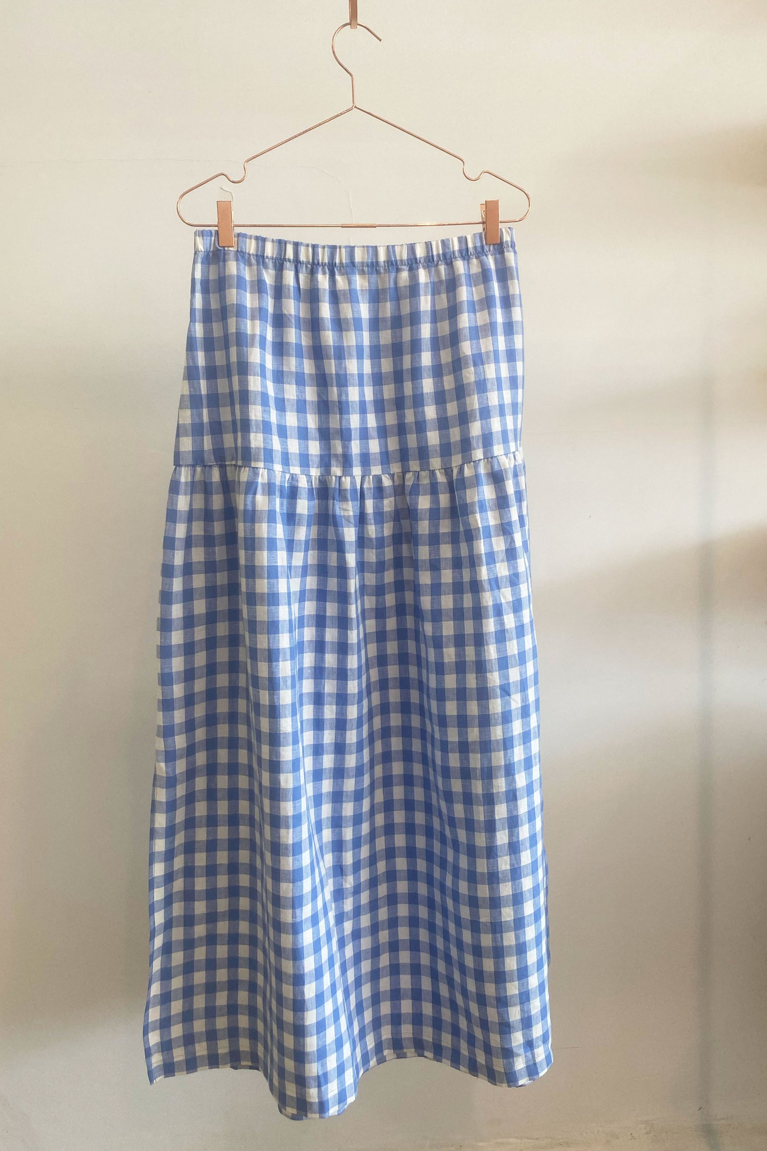 Sample Sale Millie Skirt/Dress in Blue Gingham Linen
