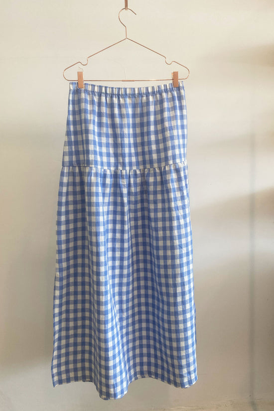 Sample Sale Millie Skirt/Dress in Blue Gingham Linen - Whimsy & Row