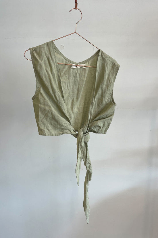 Sample Sale Valentina Top in Sage Linen - Whimsy & Row