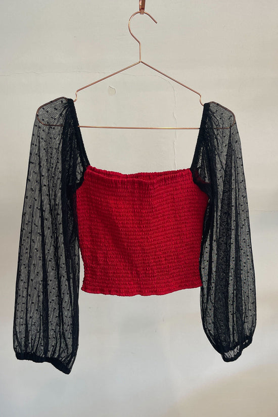 Sample Sale Cameron Top in Red/Black - Whimsy & Row