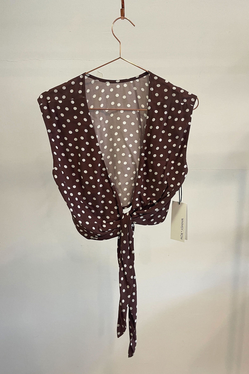 Sample Sale Valentina Top in Brown Polka Dots - Whimsy & Row