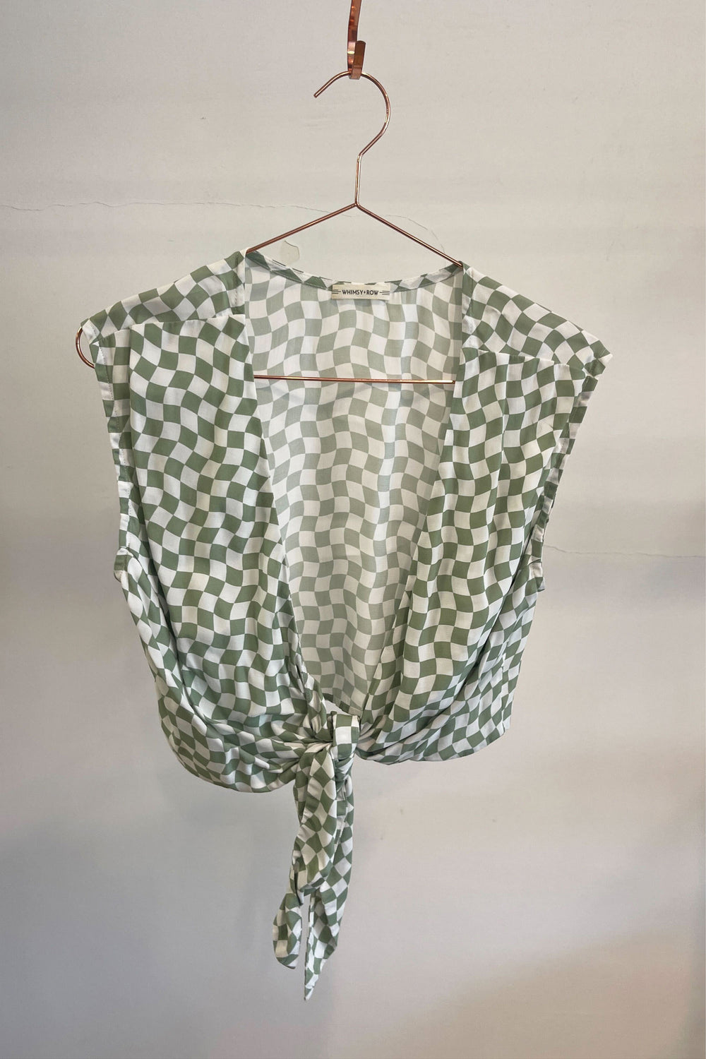 Sample Sale Valentina Top in Sage Check - Whimsy & Row