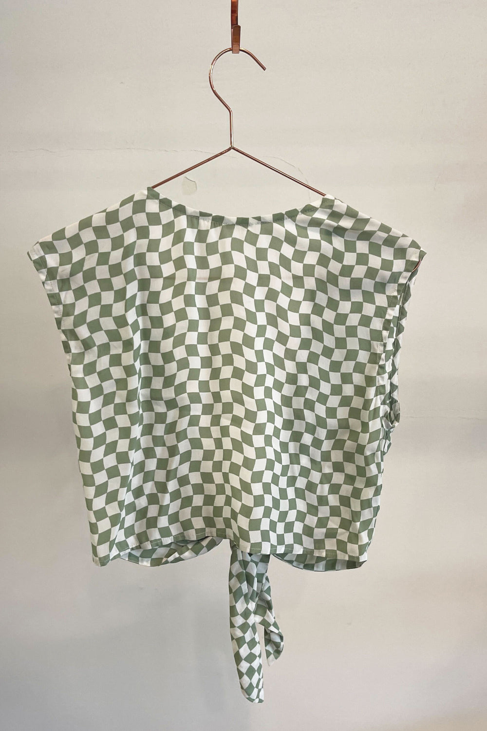 Sample Sale Valentina Top in Sage Check - Whimsy & Row