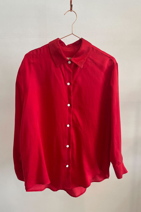 Sample Sale Denise Top in Red Silky - Whimsy & Row