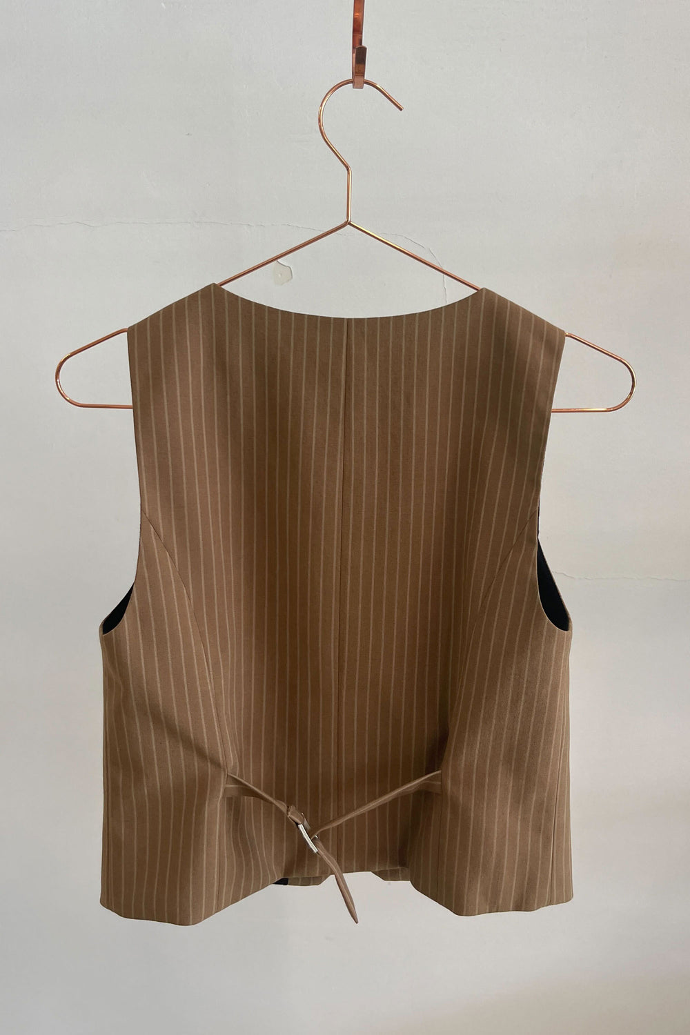 Sample Sale Bowie Vest in Tan Stripe - Whimsy & Row