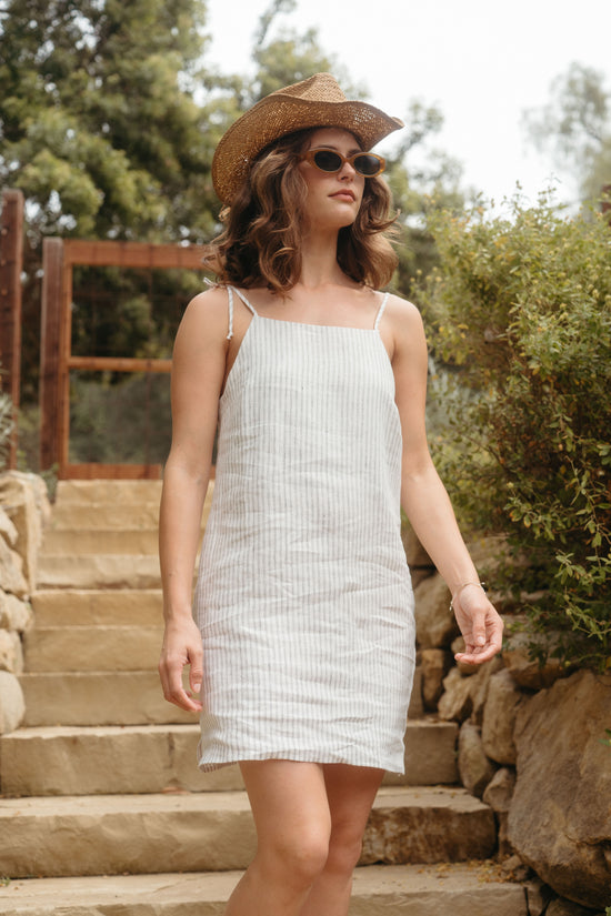 Lainey Dress in Stripe Linen - Whimsy & Row