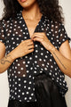 Lena Top in Black Polka Dots