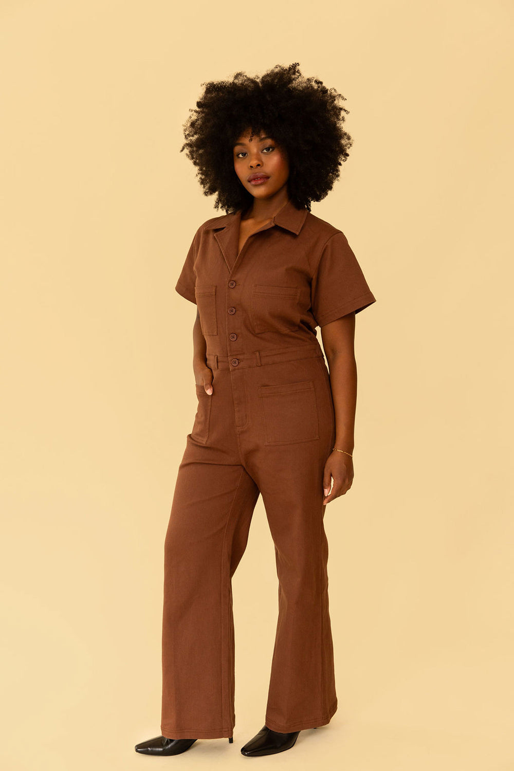 Logan Jumpsuit in Chocolate - Whimsy & Row