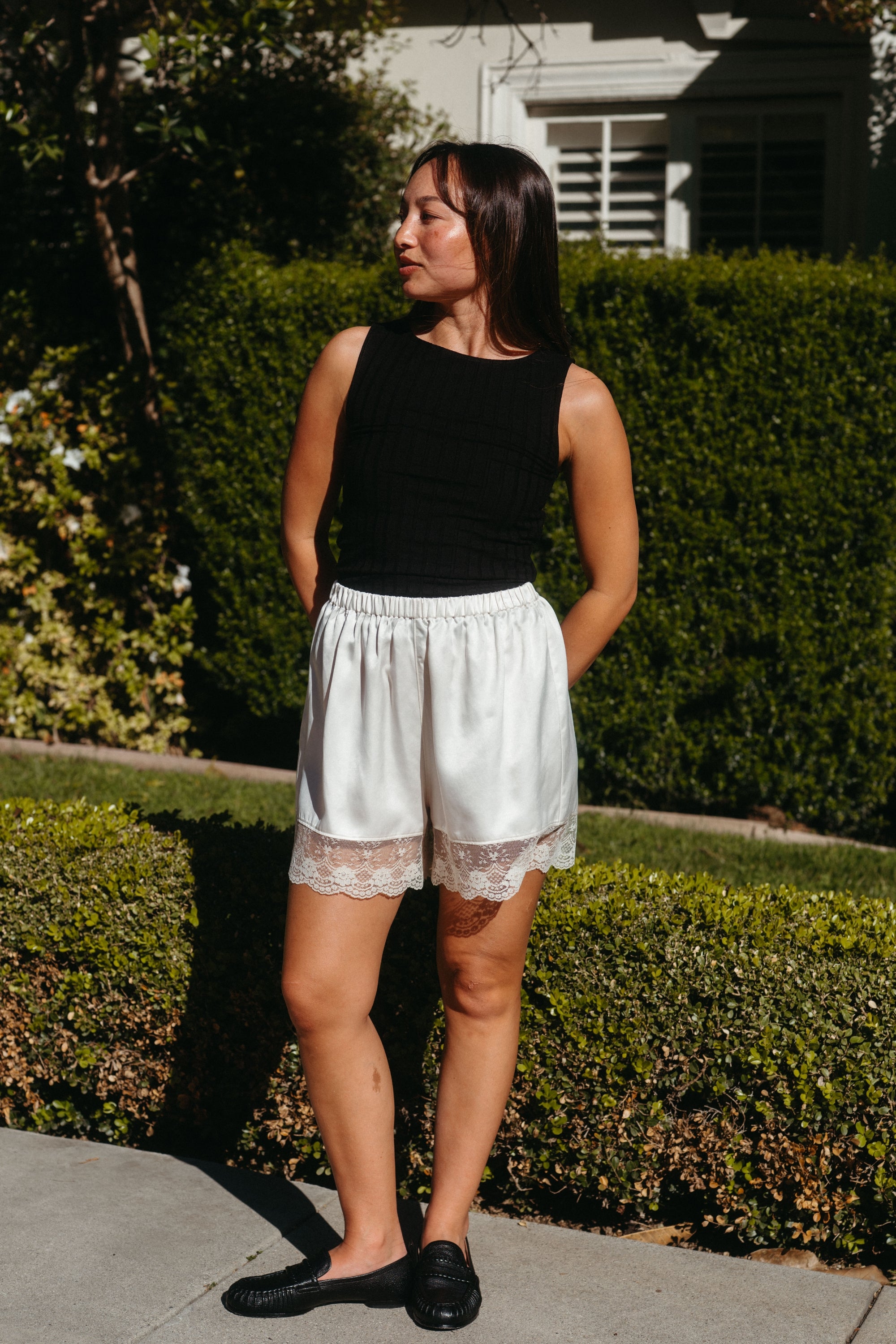 Marissa Boxer Short in Silky Cream - Whimsy & Row