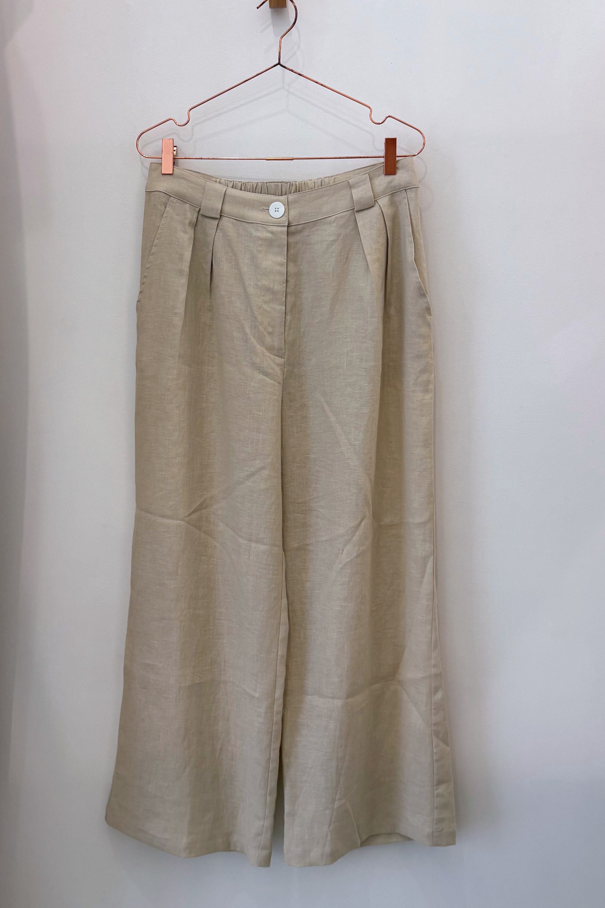 Sample Sale Leanna Pant in Oatmeal Linen - Whimsy & Row