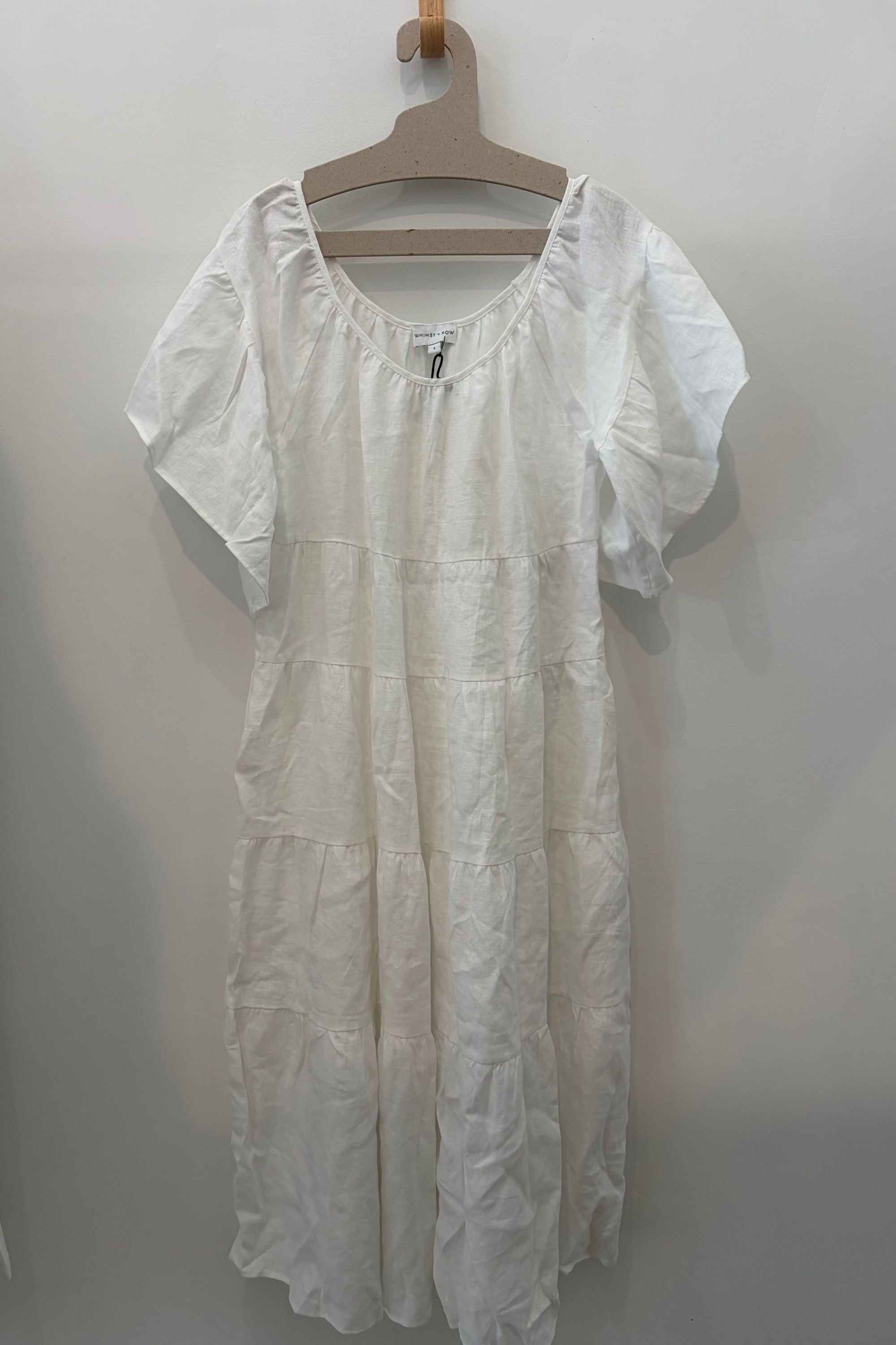 Sample Sale Rachel Dress in White Linen - Whimsy & Row