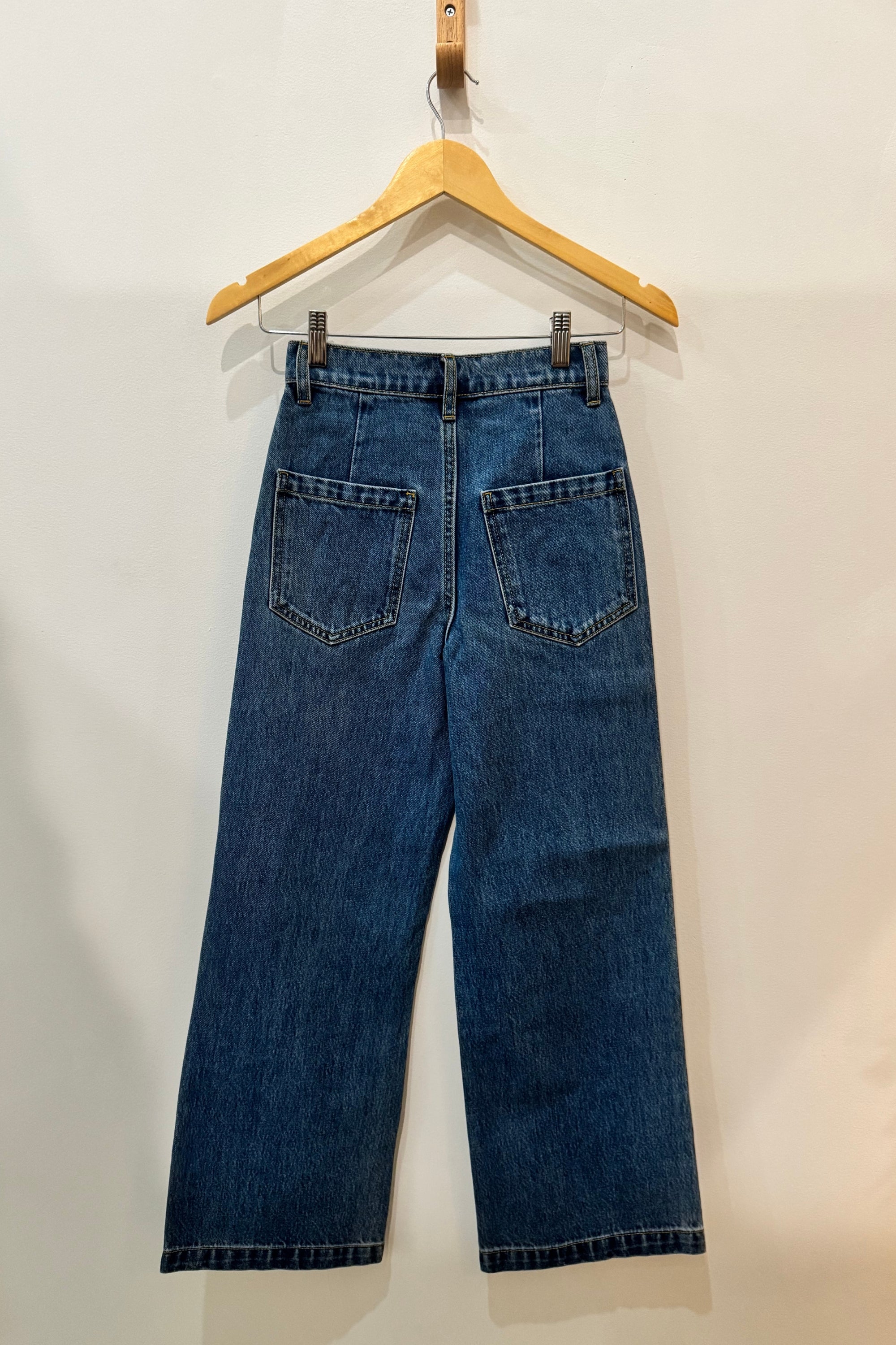 Sample Sale Flora Pant in Dark Denim Wide Leg - Whimsy & Row