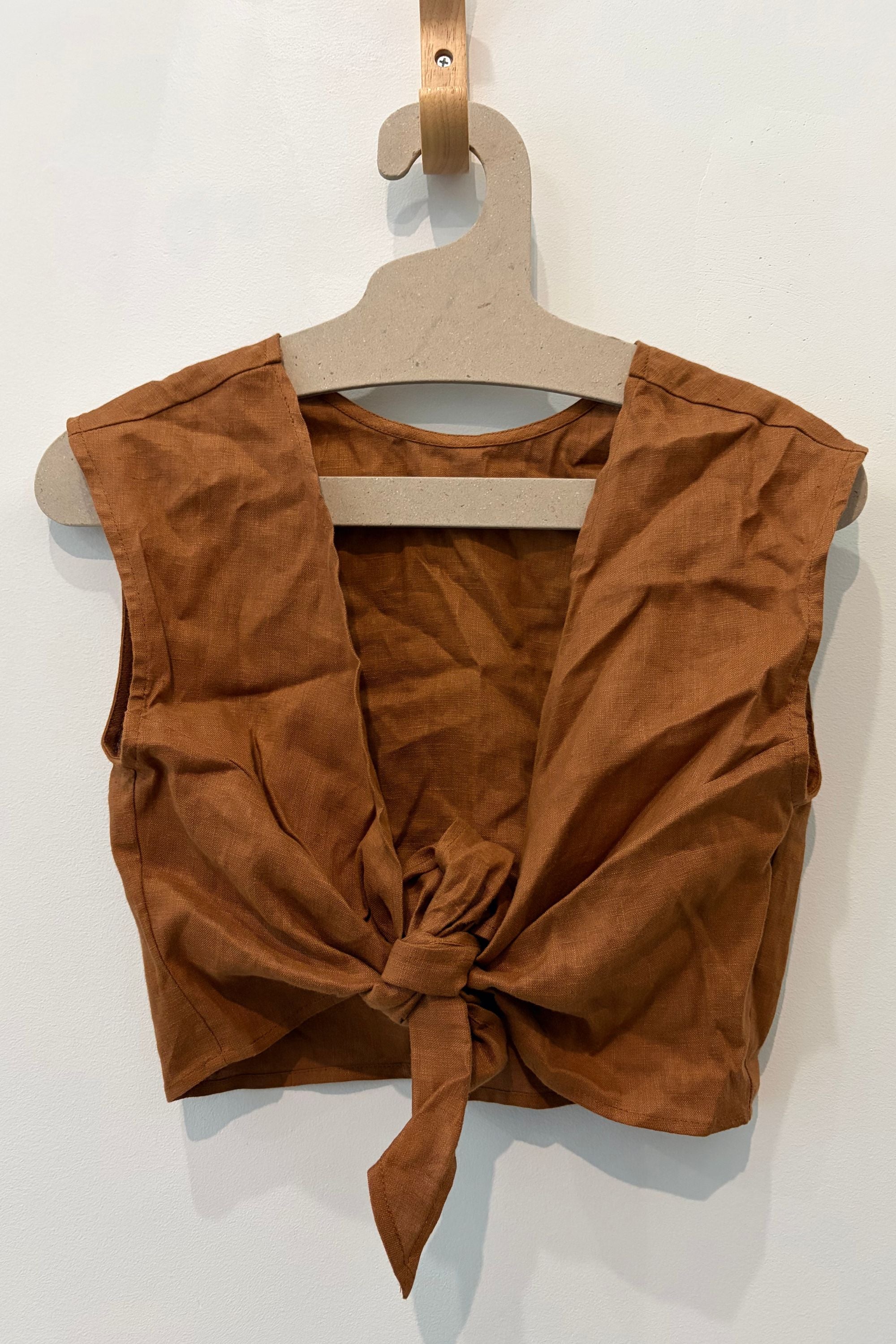 Sample Sale Valentina Top in Rust Linen - Whimsy & Row
