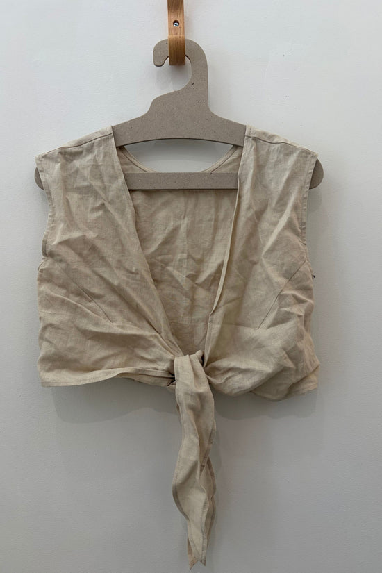 Sample Sale Valentina Top in Oatmeal Linen - Whimsy & Row