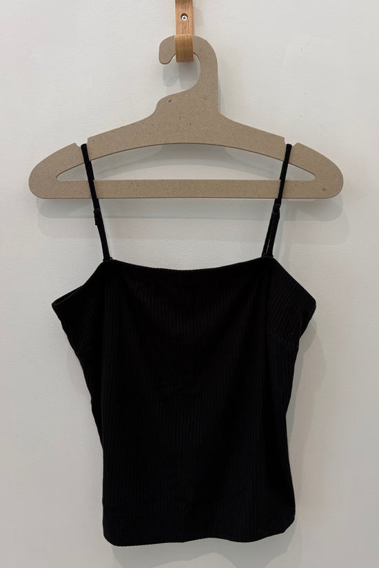 Sample Sale Mina Top in Black Rib - Whimsy & Row