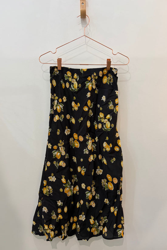Sample Sale Donna Skirt in Lemons (Black) - Whimsy & Row