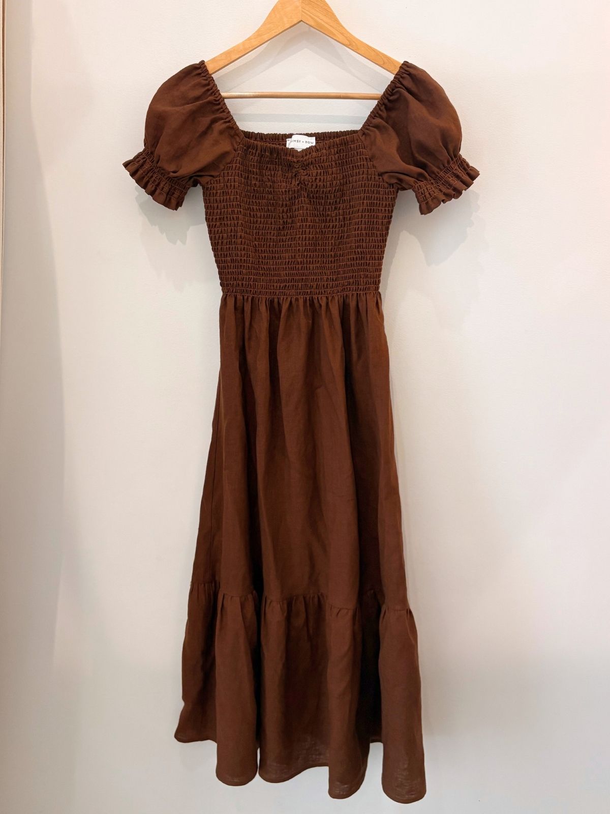 Sample Sale Harper Dress in Chocolate Linen - Whimsy & Row