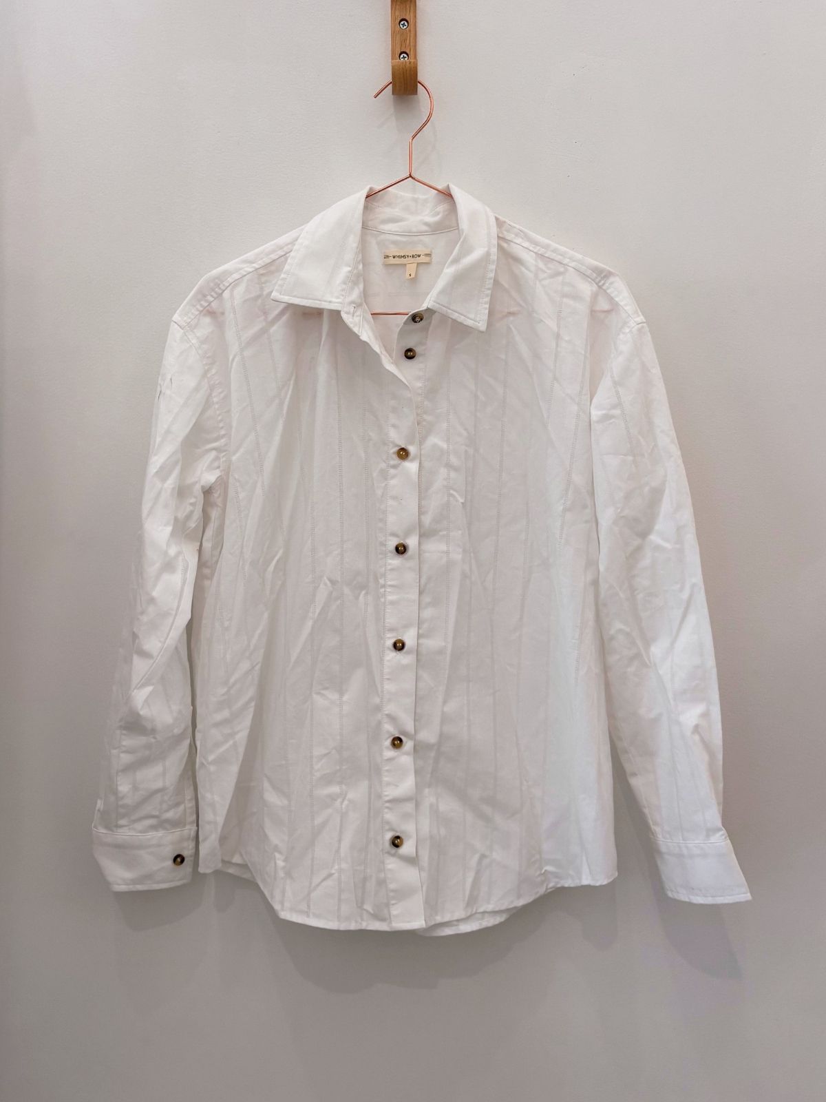 Sample Sale Peri Shirt in White Poplin - Whimsy & Row