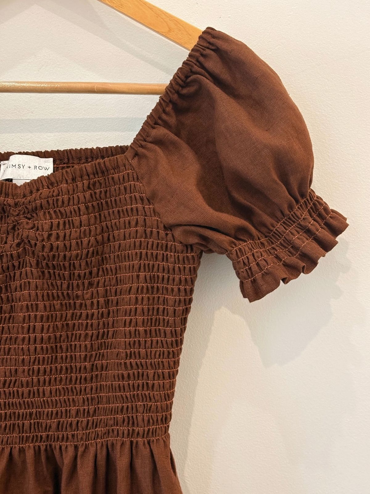 Sample Sale Harper Dress in Chocolate Linen - Whimsy & Row
