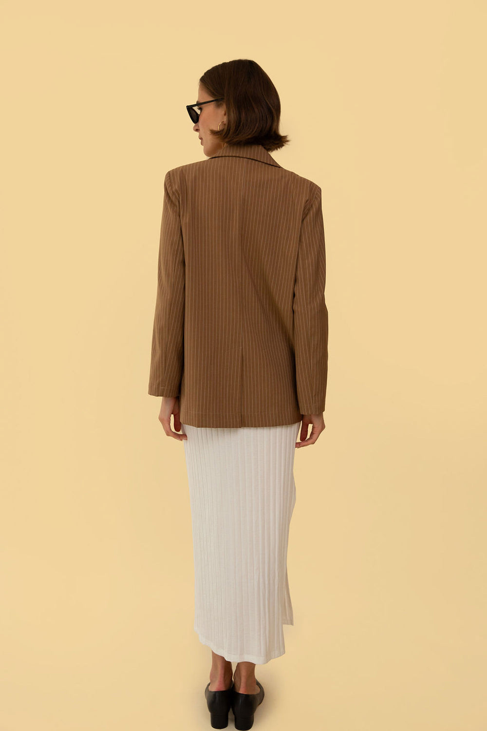 Parker Blazer in Tan Stripe - Whimsy & Row