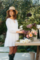 Phoenix Dress in White Embroidery