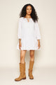 Phoenix Dress in White Embroidery