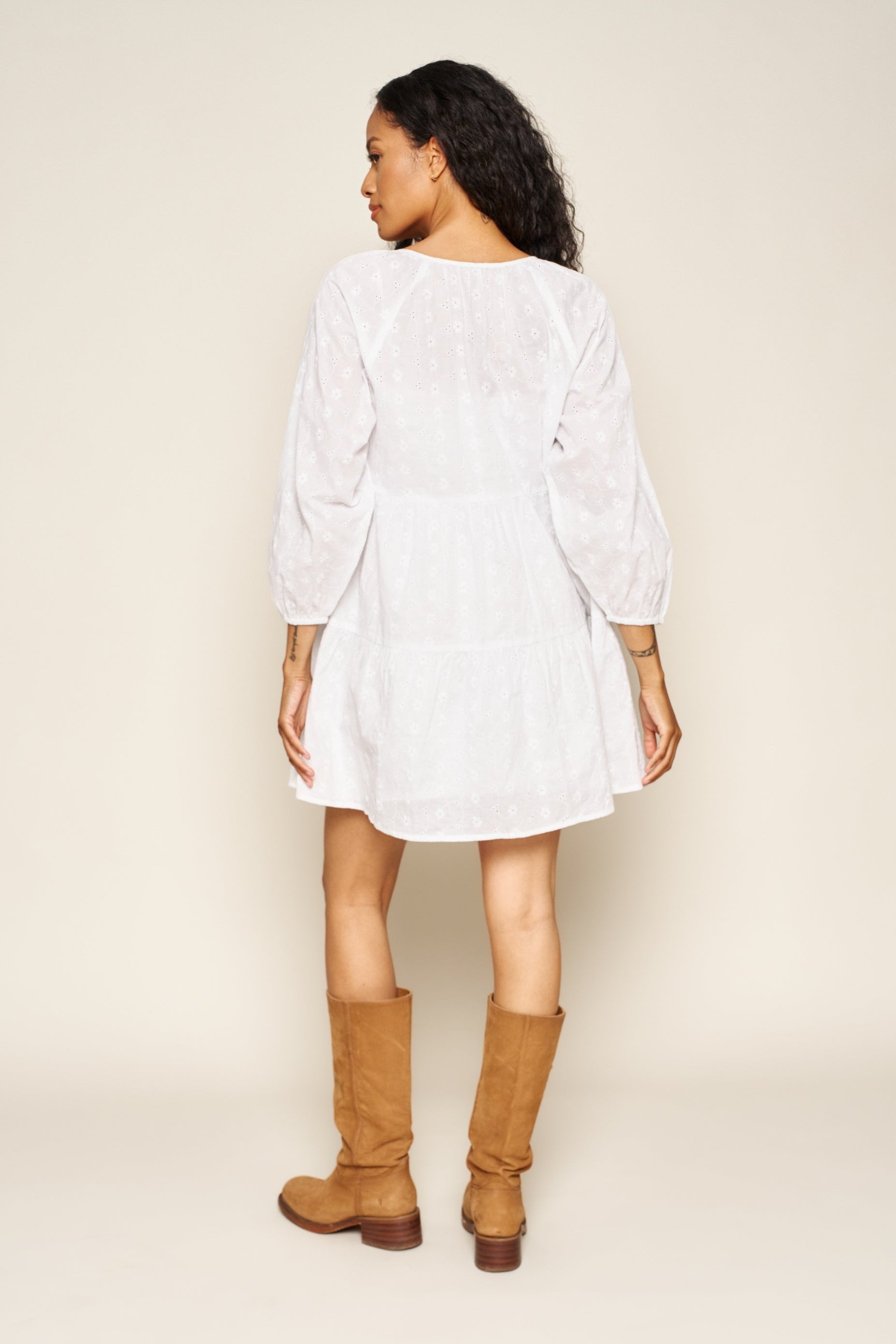 Phoenix Dress in White Embroidery - Whimsy & Row