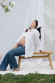 Denise Top in White Linen