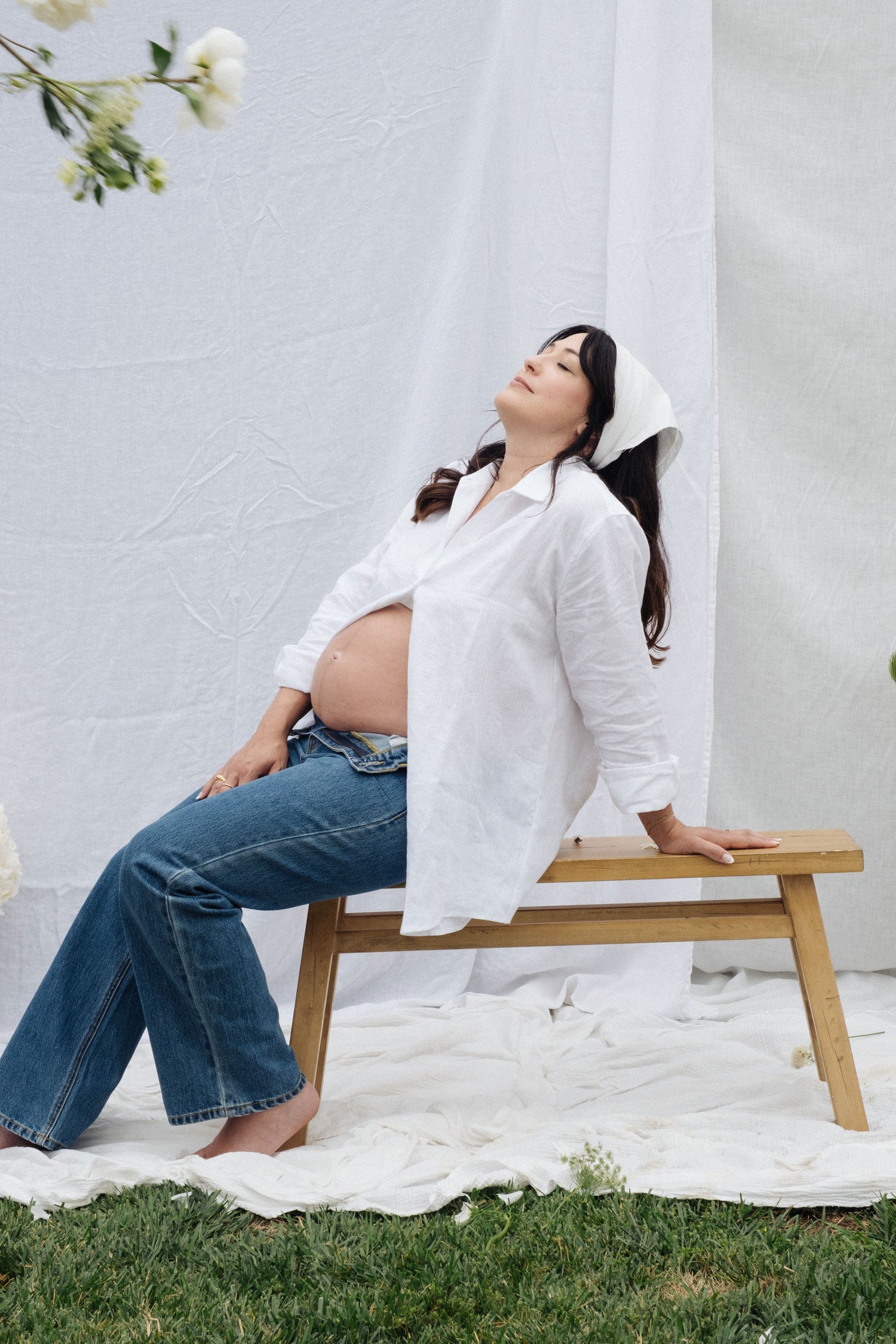 Denise Top in White Linen